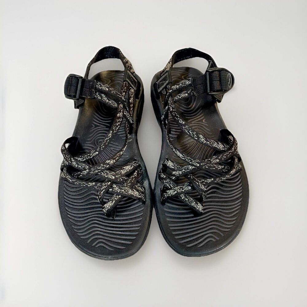 Chaco ZX2 Classic Womens 8 Hiking Sandals Toe Loop Black Gray Outdoor J105110